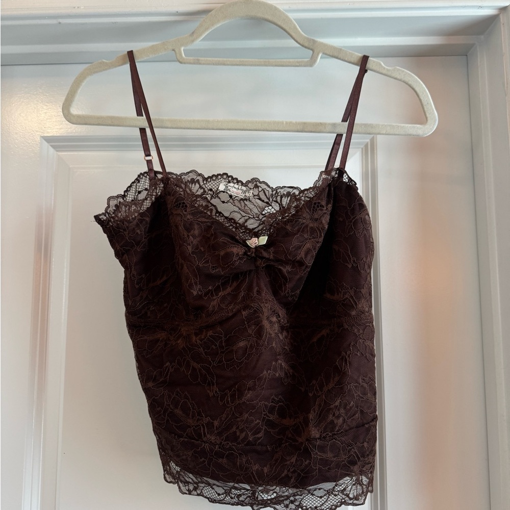 Free People Brown Lacey essential cami